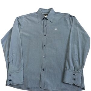 RUFF RYDERS Blue with Pin Striped Long Sleeve Men's Shirt XL